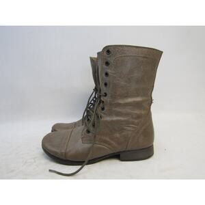 STEVE MADDEN Womens Size 6.5 M Brown Leather Zip Combat High Ankle Boots TROOPA